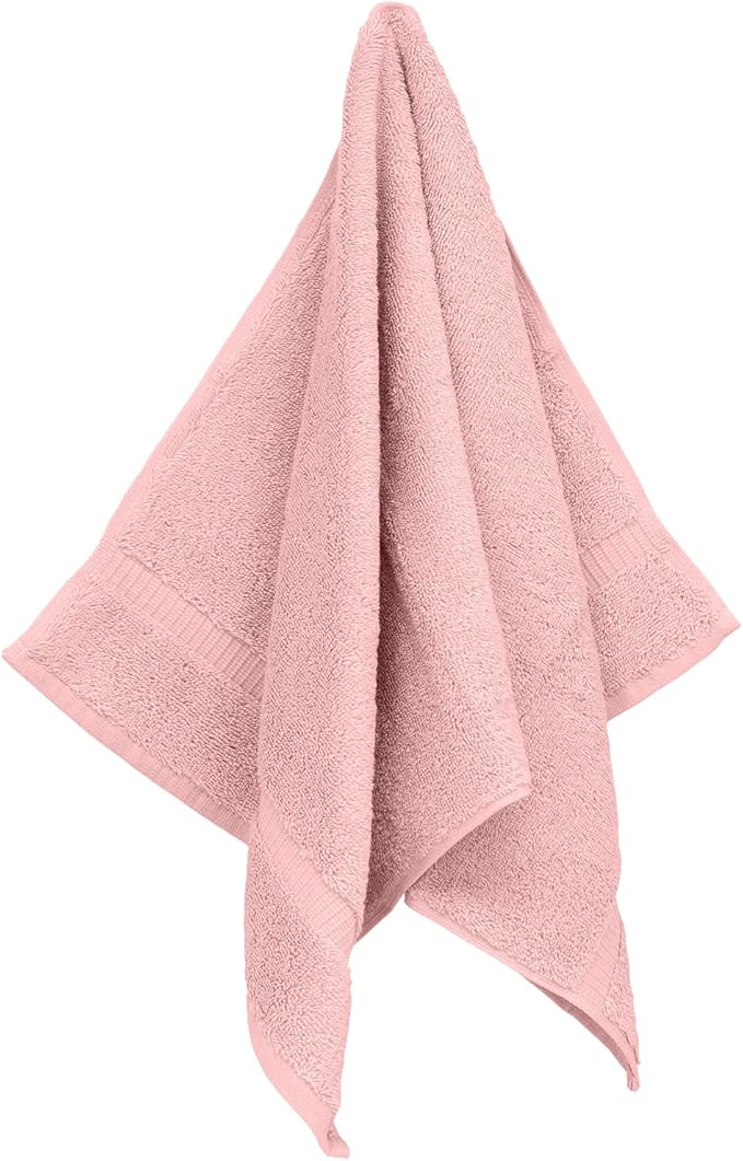 Monogrammed Hand Towel, Personalized Initial Gift, Extra Absorbent 100% Turkish Cotton - Soft Terry Finish - Set of 2 - Black Block Initial B - Embroidered on Pink Towels