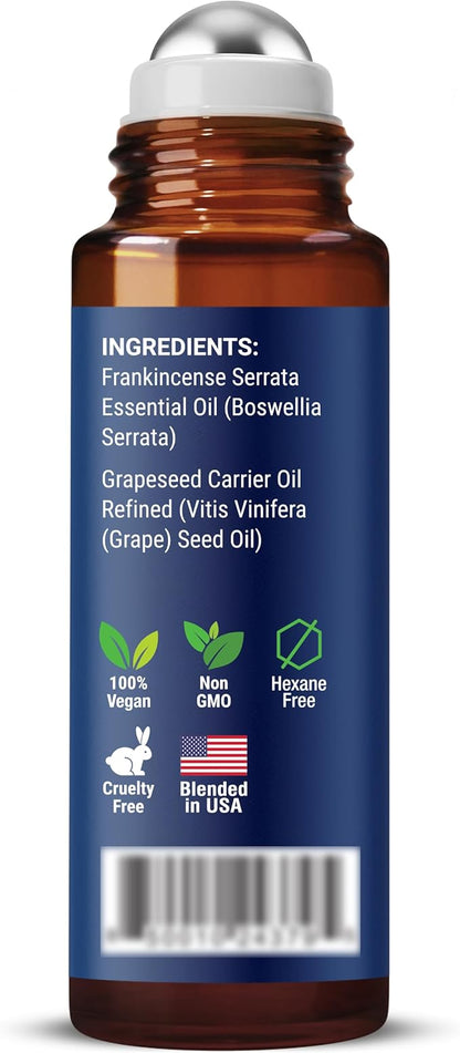 Frankincense Essential Oil Roll-On Blend 10 ml - Pure, Natural Oil with Grapeseed for Aromatherapy & Skin Care - Nexon Botanics
