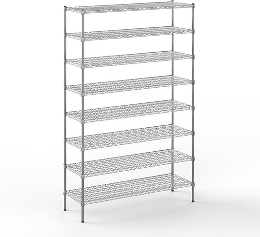 18" Deep x 54" Wide x 86" Height Wire Shelving Kit | 8-Tier | NSF Commercial Storage Rack Unit