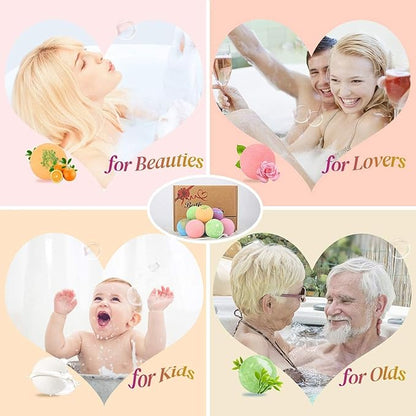 Bath Bombs Gift Set Large 12 PCS 2.8oz Organic Natural Essential Oils, Relax and Moisturize Skin, Luxury Spa Bomb Gifts for Girl, Mom, Kids, Wife, Birthday, Valentine's Day, Anniversary