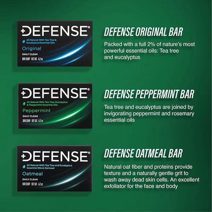 Defense Soap 12pk All Natural Peppermint Bar Soap for Men | Made by Wrestlers with Tea Tree Oil & Eucalyptus Oil to Promote Healthy Skin