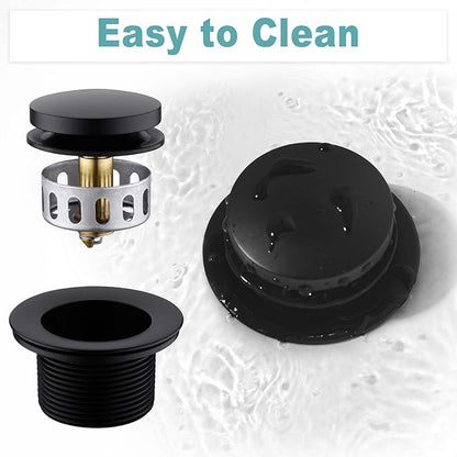 BESTILL Tip-Toe Bathtub Drain Bath Tub Trim Set Conversion Kit, Two Hole Style, Matte Black