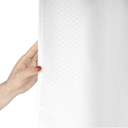 AooHome Extra Long 72x86 Inch Shower Curtain, Fabric Waffle Weave Decor Bath Curtain with Hooks, Weighted Hem, Heavy Weight, Water Repellent, White, 72 Width by 86 Height Inch