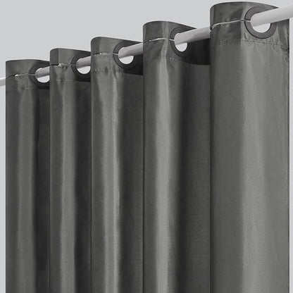 Furlinic No Hook Long Shower Curtain 78 Length,Soft Polyester Fabric Wahable Shower Curtain Liner,Modern Hotel Spa Style Bathroom Curtains with 10 Plastic Built-in Grommets,Dark Grey 72x78 Inch