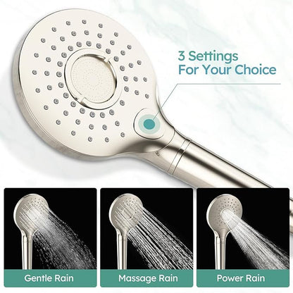 SunCleanse Shower System - 12 Inch Dual Filtered Rainfall Shower Head Combo- High Pressure 3 Spray Mode Showerhead-Included Rough in Valve and Trim Kit, Brushed Nickel