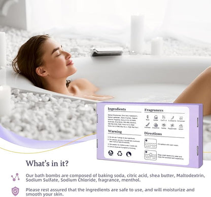 TranquilBliss Bath Bombs for Women, 50 PCS Set with 10 Rich Scents, Natural Bubble Bathbombs, Dry Skin Moisturizing, Present for Christmas, Mother’s Day, Birthday, for Mom, Wife, Her, Girls