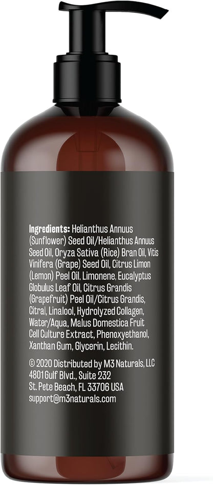Firming Body Massage Oil with Collagen & Stem Cell – Helps Smooth The Appearance of Cellulite & Improve Skin Texture – Refreshing Aromatherapy Body Oil for Legs & Full Body – 8 Fl Oz by M3 Naturals