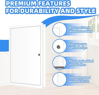 12" x 16" Metal Access Panel, 1MM Thickened Access Panel for Drywall, Aluminum Access Panel for Walls and Ceilings, Rust-Resistant and Easy-to-Install Drywall Access Panel