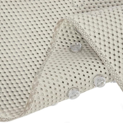 Bathtub Mat Non Slip Ivory 36” X 17” Shower Mat Soft Foam Bath Mats for Bathroom Tub, Bathtub Mat with Drain Holes, Suction Cups, Shower Mat Non Slip