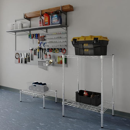 18" Deep x 24" Wide x 34" Height Wire Shelving Kit | 2-Tier | NSF Commercial Storage Rack Unit