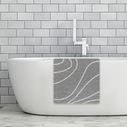 Shower Mat Bathtub Mat Non-Slip - 16x24 Inch, Soft Comfort Bath Mat with Drainage Holes, PVC Loofah Massage Bathmat for Shower, Tub, Bathroom, Wet Areas, Quick Drying