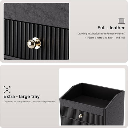 Cosmetic Organizer,Luxury Make up Organizer with 3 shelf Drawers,Black Large Capacity Makeup Organizers for Skincare,Brushes, Dresser,Bedroom,Bathroom,Gifts for Her,Birthday Gifts for Mom