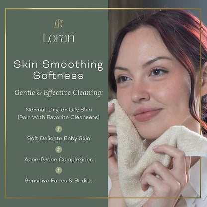 Vanilla Facial Washcloths Set of 6 Soft Cloths 10” x 10” 100% Viscose Derived from Bamboo Spa-Like Feel Silky Face Cloth for Skin Cleansing