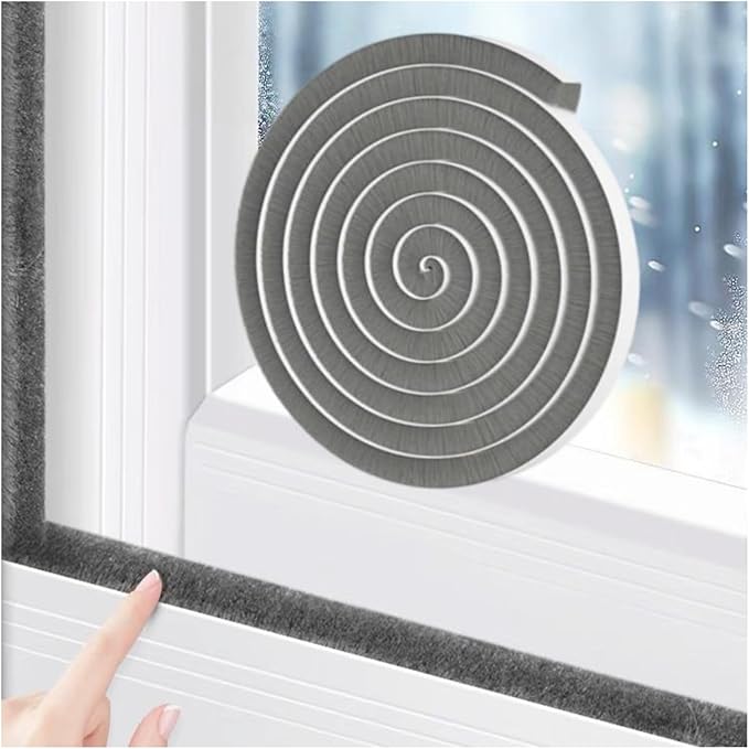 Window Weather Stripping Door Seal, 16.5FT Self-Adhesive Soundproofing Weather Strip for Exterior Door Frame Window Winter Insulation Noise Cancelling Window Inserts, 0.35in x 0.35in, Gray