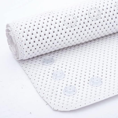 Bathtub Mat Non Slip Ivory 36” X 17” Shower Mat Soft Foam Bath Mats for Bathroom Tub, Bathtub Mat with Drain Holes, Suction Cups, Shower Mat Non Slip