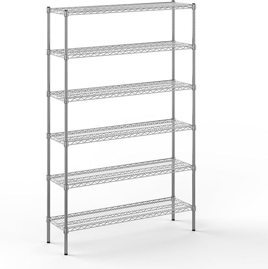 14" Deep x 48" Wide x 74" Height Wire Shelving Kit | 6-Tier | NSF Commercial Storage Rack Unit