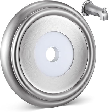 Dreyoo Metal Tub Spout Cover Ring, Bathtub Spout Trim Plate Ring with 1 Pcs Foam Gasket, 1-1/2 Inch ID and 3-5/8 Inch OD(Brushed Nickel)