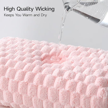 REDKISS 4 Pack Pink Microfiber Bath Towels - Extra Large Waffle Towels Set for Bathroom, Super Absorbent Towel Set of 4 Lagre, Quick Dry Bathroom Towel for Spa, Gym,Travel, Lint Free, Ultra Soft