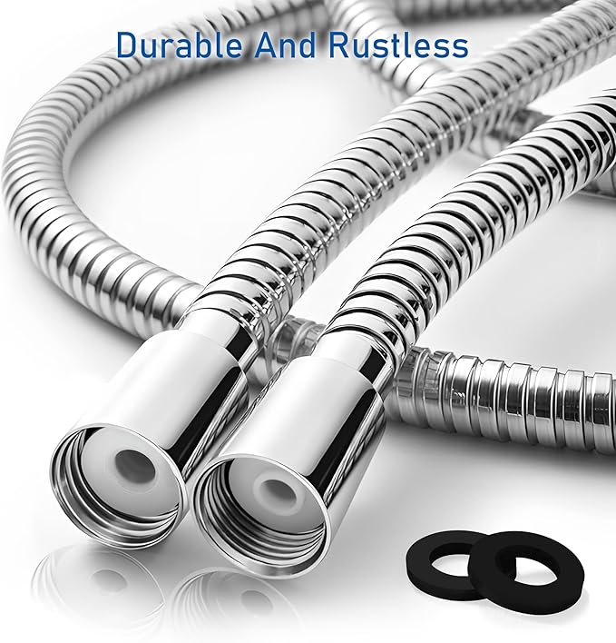 Shower Hose for Handheld Shower Heads,72 inches Stainless Steel Shower Head Hose Replacement, Flexible Hose Extension with Brass Insert and Nut, Anti-Explosion Anti-Kink Leakproof