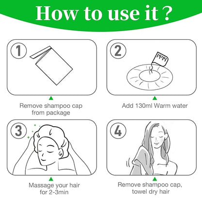 Shampoo Caps No Rinse Waterless Hair Washing Shower Caps 6 Packs for Elderly, Women, Hospital, Camping