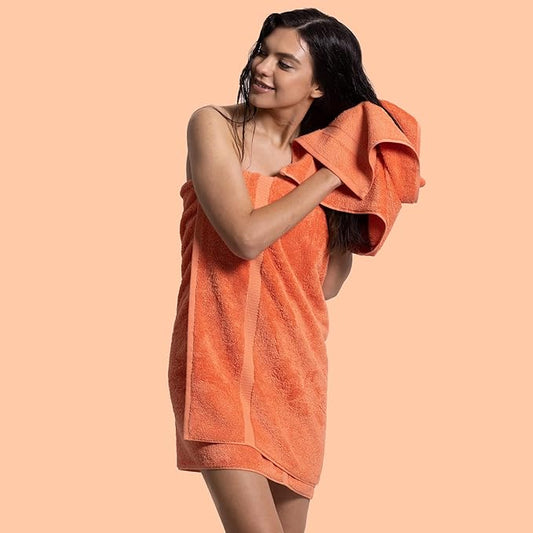 Chakir Turkish Linens 100% Cotton Premium Turkish Towels for Bathroom | 27'' x 54'' (4-Piece Bath Towels - Coral)