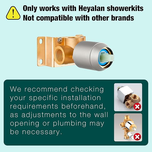 Heyalan 8 Inch Shower Head and Handle Set Square Shower Faucet Set Bathroom Rainfall Shower System Stainless Steel Showerhead Single Function Shower Trim Kit,Female Thread Valve,Brushed Nickel