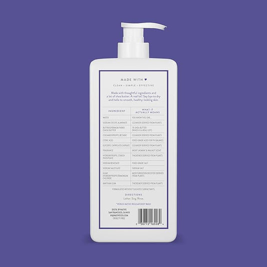 Native Moisturizing Body Wash Contains Naturally Derived Ingredients | For Women & Men, Sulfate, Paraben, & Dye Free Leaving Skin Soft and Hydrated | Night Jasmine & Walnut 18 oz