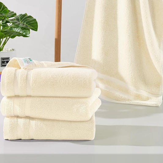 Bath Hand Towels Set of 4, 14"x30" - 100% Cotton | Light Weight | Thick 480 GSM | Soft | Absorbent, Yellow Hand Towels for Bathroom | Showering | Guest Use, Bathroom Essentials & Home Decor
