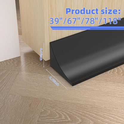 118 Inch Silicone Shower Threshold Water Barrier, Dam for Frameless Shower Door, Corner Bathroom Water Guard (Black)