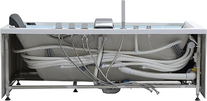 Empava 67 in. Acrylic Alcove Whirlpool Bathtub - Hydromassage Rectangular Jetted Soaking Tub with Center Drain - Waterfall Faucet