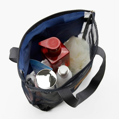 Mesh Shower Caddy Bag Portable Hanging Toiletry and Bath Organizer with Zipper for Travel, Gym, Camping, College Dorms, Beach