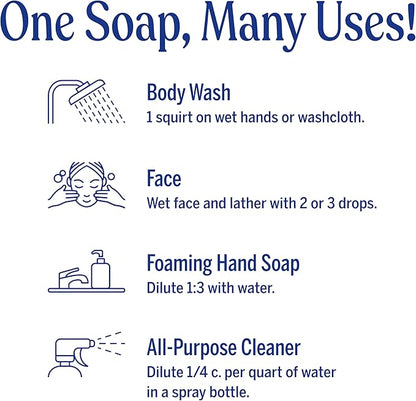 Dr. Bronner's Magic Soap-Pure-Castile Liquid Soap (Lavender, 8 ounce)-Regenerative Organic Certified Oils, 18-in-1 Uses: Body, Hair, Laundry, Pets & Dishes, Concentrated, Vegan, Non-GMO