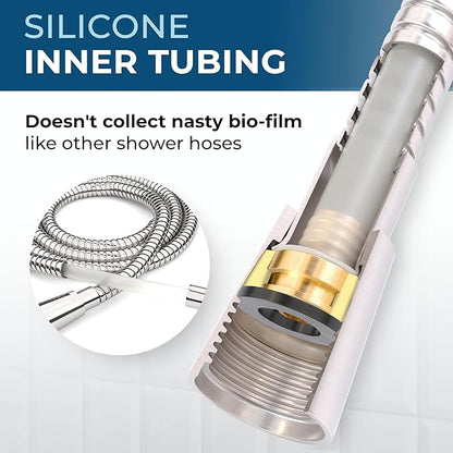 HammerHead Showers Solid Metal Shower Hose Attachment for Showerhead, Extra-Long 72-Inch Universal Replacement Hose for Hand held Shower, Brushed Nickel