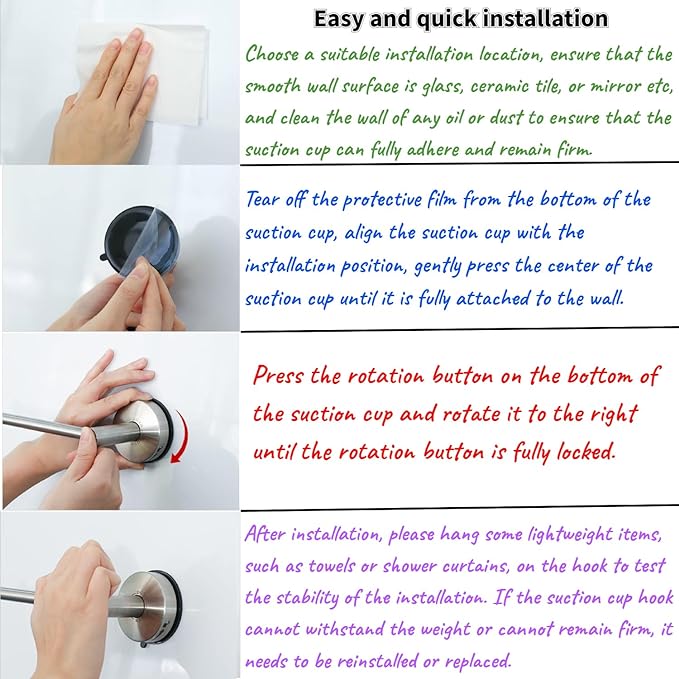 DGYB Adjustable Suction Cup Towel Bar for Bathroom 14 Inch ~ 27 Inch Set of 2 Brushed Nickel Towel Rack Stainless Steel Bath Towel Holder for Glass Shower Door