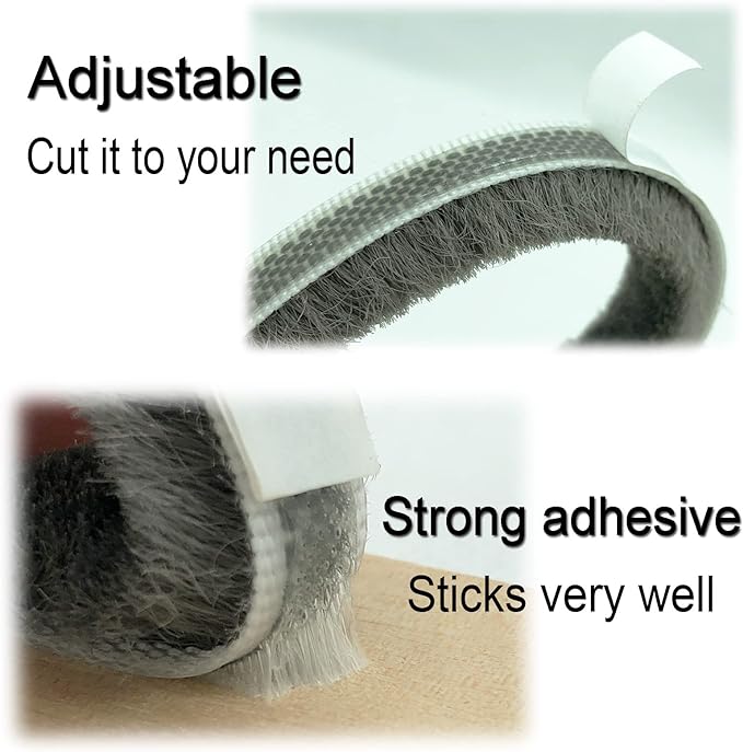 Brush Weatherstrip for Sliding Window Side,Pile Weatherstripping Door Sealers for Door Frame (80ft x11/32 Backing x 11/32 Brush inch, Brown)