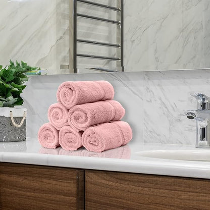 Monogrammed Hand Towel, Personalized Initial Gift, Extra Absorbent 100% Turkish Cotton - Soft Terry Finish - Set of 2 - Black Block Initial J - Embroidered on Pink Towels
