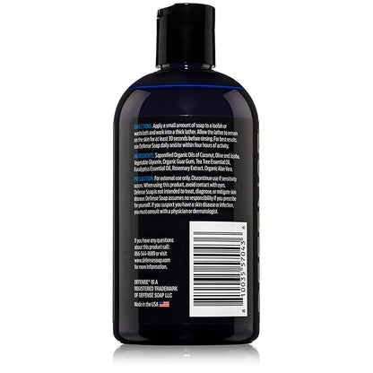 Defense Soap Tea Tree Body Wash (Original + Peppermint) | All Natural Organic Shower Soap for Athletes | Odor Control & Skin Fungal Protection for Sports, Post Workout & Recovery - 12 oz (Pack of 2)