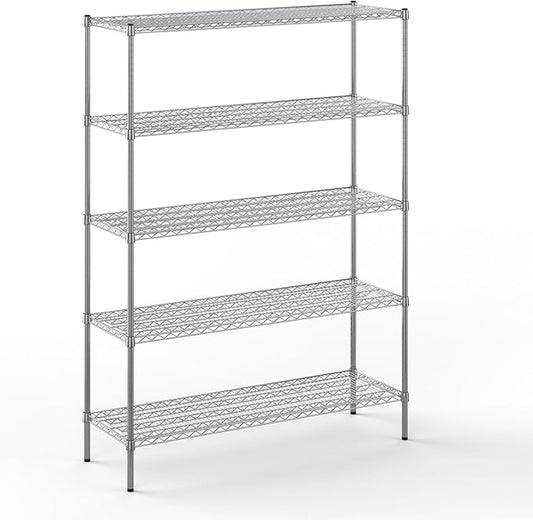 18" Deep x 54" Wide x 74" Height Wire Shelving Kit | 5-Tier | NSF Commercial Storage Rack Unit