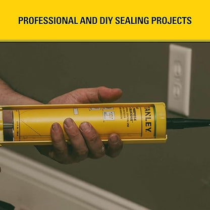 Stanley S421 All-Purpose RTV Silicone Sealant (48 x 10.1 fl.oz.) – 100% Waterproof Brown Caulk | Industrial-Grade Silicone for Kitchen, Bathroom, Shower, Window, Door, Indoor & Outdoor Use | 48 Pack
