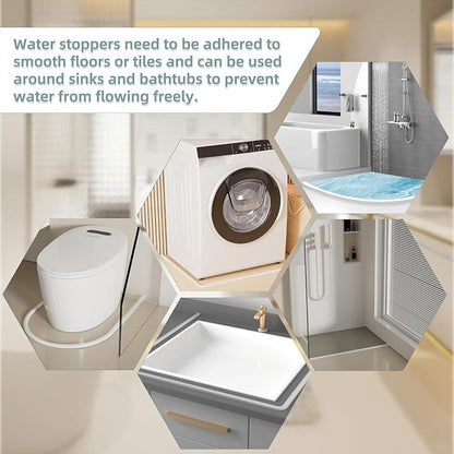 78Inch New Shower Threshold Water Dam Barrier,Collapsible Self-Adhesive Silicone Shower Water Guard for Bathroom Bathtub and Kitchen,Shower Water Blocker Suitable for Wheelchair Acces(Transparent)