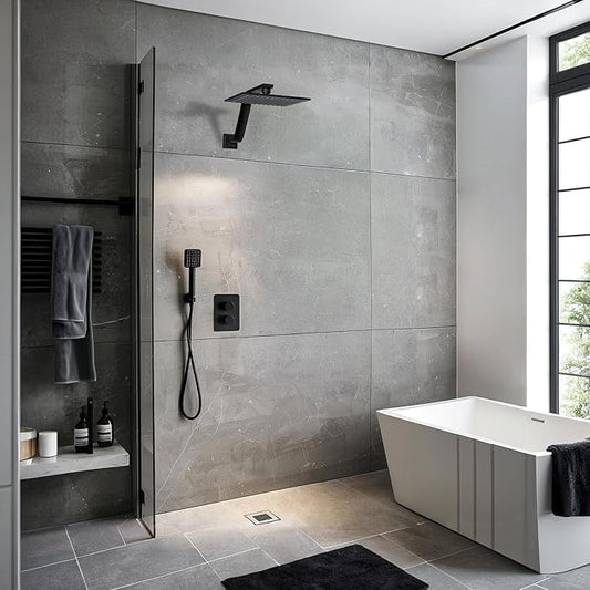 16 Inch S Shape Oil Rubbed Bronze Shower Head Arm, Square Wall Mounted Shower Arm and Flange Included