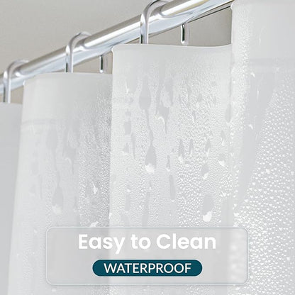 Titanker White Shower Curtain Liner 72 x 78 Long Plastic Shower Liner PEVA Shower Curtain with Liner for Bathroom, Waterproof Lightweight Shower Liner with Magnets and Rustproof Metal Grommet Holes