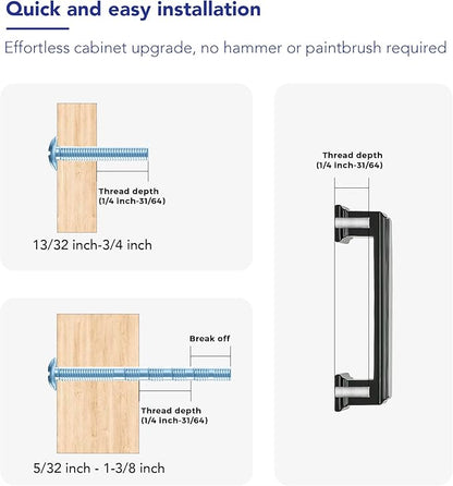 Ravinte Hardware 15 Pack Matte Black Cabinet Pulls, 3 Inch (76mm) Hole Center Zinc Alloy Drawer Handles for Kitchen Cabinets, Cupboards, Dressers, Square Solid Metal Hardware