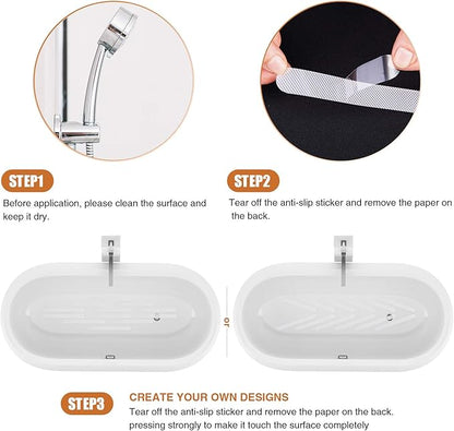Anti Slip Shower Stickers 24 PCS Safety Bathtub Strips Adhesive Decals with Premium Scraper for Bath Tub Shower Stairs Ladders Boats