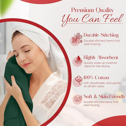 RIVERSIDE 6 Pack Premium Hand Towels Set, 16x28 inches, 100% Ring Spun Cotton, 600 GSM, Soft, Quick Dry and Highly Absorbent, Towels for Bathroom, Kitchen, Gym, Spa - Hunter Green