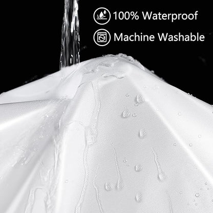 VANZAVANZU Hookless Shower Curtain with Mesh Top and Snap in Waterproof Liner, Waffle Weave, Weighted Magnets Hem, Machine Washable, 72 x 75 Inches – (Beige)