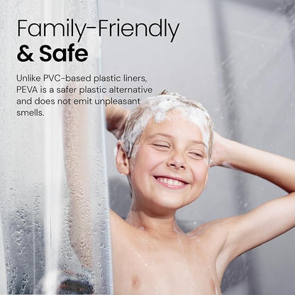 LiBa Bathroom Shower Curtain - Waterproof Plastic Shower Curtain Premium PEVA Non-Toxic with Rust Proof Grommets Clear 10G Heavy Duty Bathroom Accessories 72x84