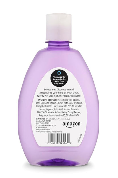 Amazon Basics Night-Time Baby Bath, Lightly scented, 13.6 Fl Oz (Pack of 2) (Previously Solimo)