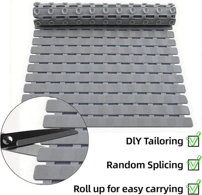 Modern Simplicity Family Expenses Bathroom Bathtub Floor Non-Slip mat with Drainage Hole with Sucker Shower Bathroom Foot pad (Khaki)