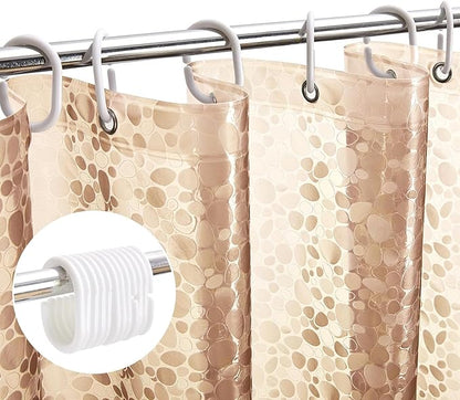 zokyer Clawfoot Tub Shower Curtain Wrap Around Round 180x70 Inch Clear Bathtub Extra Wide Surround Brown ClearTranslucent Transparent Bathroom Panel PEVA Vinyl Hooks 31 Pack